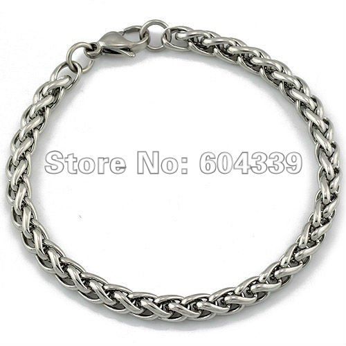 Bracelete Chain KB141 do trigo simples do aço 316L inoxidáve