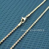 2mm*50cm rose ouro chapeado 316l aço inoxidável corda torcid