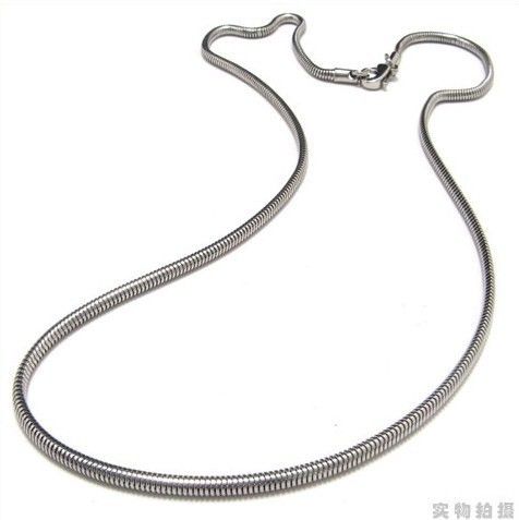 Largura: 1.50mm, moda masculina aço titânio rodada colar de